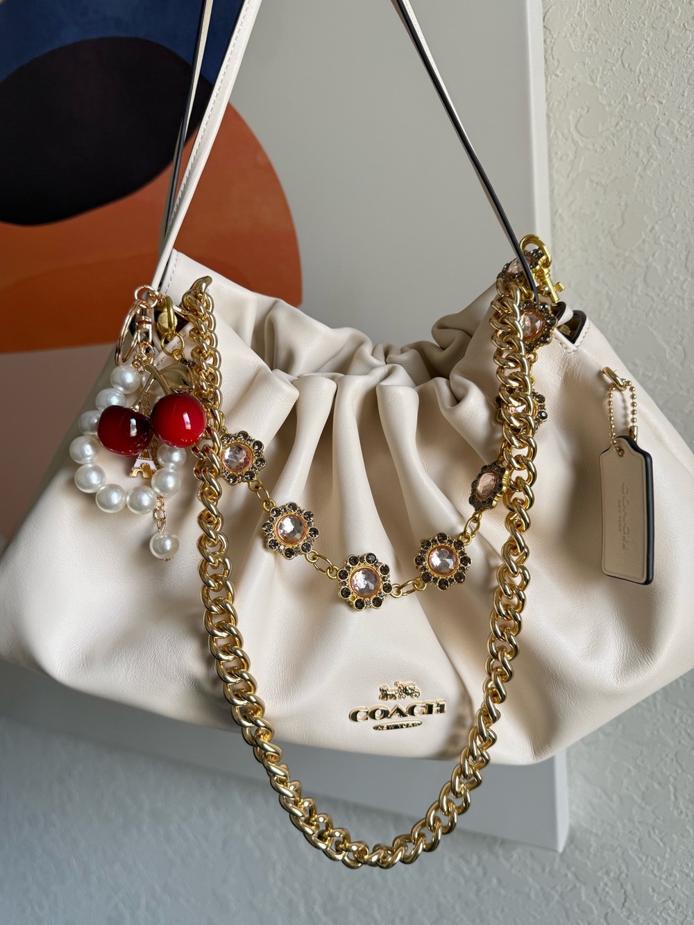 Coach Large Faye Shoulder Bag Brand New Color Chalk